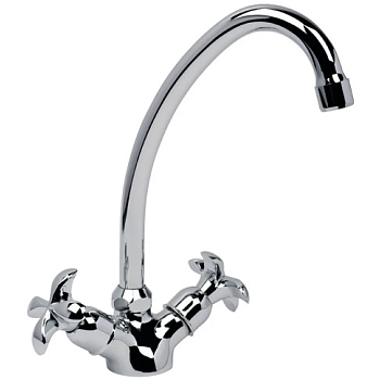 Смеситель для кухни ARGO 2руч. IRIS (022)  кер., крест, латунь