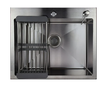 Мойка нерж врезная 600х500х210 САТИН (коландер+диспенсер+сифон) (C6050-S) Marrbaxx