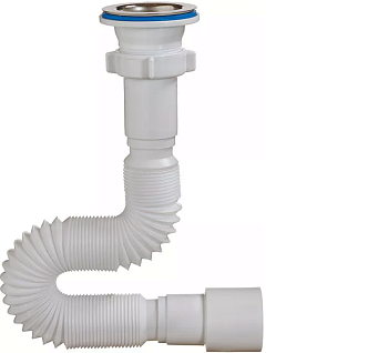 Сифон гофрированный белый для нерж. мойки ОРИО (3015) 650мм