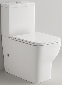 Унитаз-компакт HOLLER CONSUL прям.вып. безободковый., 2х кноп., сид.дюр., микролифт, ТОРНАДО 3,0