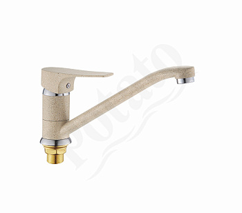 Смеситель для кухни POTATO одноруч. (49222-9) песочный, силумин, гайка (РАСПРОДАЖА)