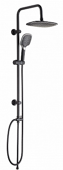 Душевая стойка ARGO AMANDA черный, верхний душ, шланг с лейкой (25.1208B) 
