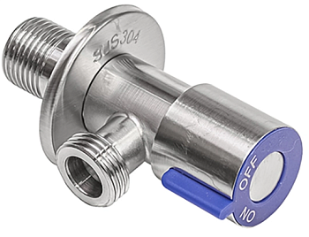 Кран угловой 1/2"-1/2" ш/ш керам.кран-букса, нерж.сталь (ф542481)(с108460)