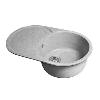 Мойка SANTREK AQUA PRO ROUND 750*460 (SA-R750L), серый-301 (с314505) 