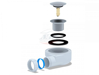 Сифон для душ.поддона 11/2*40 клик-клак, низкий h=53,  АНИ (E450CLG) РАСПРОДАЖА