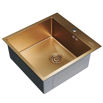 Мойка нерж врезная 500х500х200 т 3,0 БРОНЗА (+сифон) Mixline pro