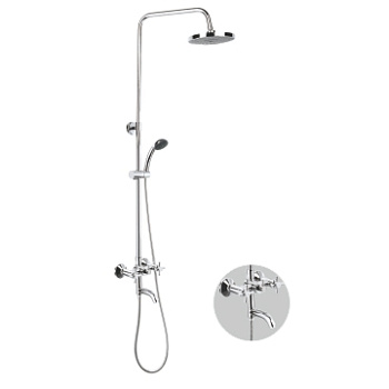 Смеситель для ванны со штангой и тропическим душем Accoona (8393)  (н/н)