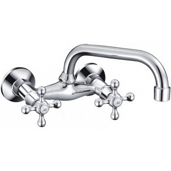 Смеситель настенный FRAP 2руч. (4708) кер. крест, латунь