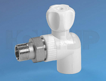 Кран шаровый ПП 25*3/4 радиаторный НР угловой КОНТУР (10)