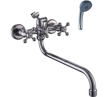 Смеситель для ванны  ЭВЕРЕСТ 2руч. (B22-351) крест,силумин (НИЗКАЯ ЦЕНА)