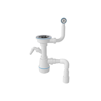 Сифон  3 1/2 с круглым переливом NOVA с гибкой трубой (1048)