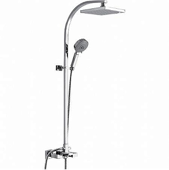 Смеситель для ванны со штангой и тропическим душем LEDEME (2401) латунь