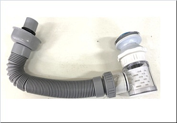 Гофра боковая для раковины с клапоном переливом, обр.клапаном, с сеткой 40мм (DK-474)