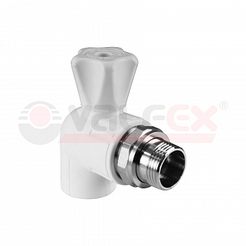 Кран шаровый ПП 25*1/2 радиаторный НР угловой (VALFEX) (10)