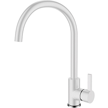 Смеситель для кухни LEDEME одноруч. (4299W) бок. латунь, гайка, d40 белый