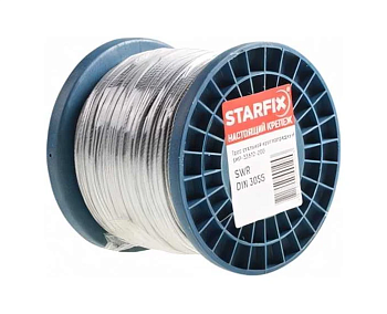 Трос  стальной в ПВХ 3мм (бухта 200м) STARFIX (53703-200)