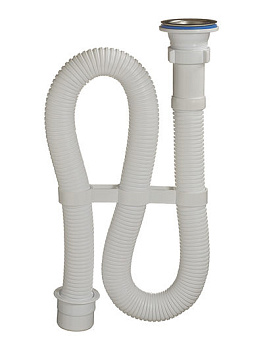 Сифон гофрированный белый для нерж. мойки ОРИО (3011)   /аналог 312/