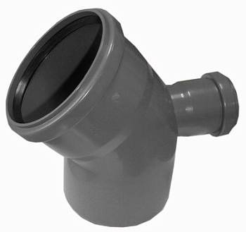Отвод Ду 110-45 град. с отводом 50 нижн.(выход в тыл)