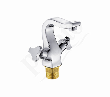 Смеситель для умывальника POTATO 2руч. (10308) силумин,гайка