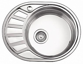 Мойка нержавеющая  57*45*0,8*18 правая, овал, декор (L65745-R)(Р84557-4RA) (к)