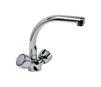 Смеситель для кухни ARGO 2руч. DORIA(032) кер, хром.мах. (РАСПРОДАЖА)