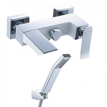 Смеситель для ванны LEMARK одноруч. (LM5814CW) кор.нос, хром/белый, латунь, d35, 