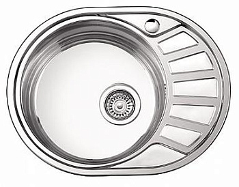 Мойка нержавеющая  57*45*0,8*18 левая, овал (L85745-L) (P84557La) (к)