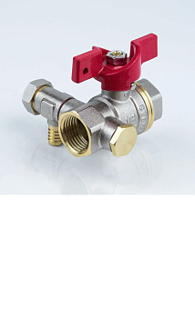 Кран шаровый со спуском  1/2" с дренажным краном Aquasfera (1013-01) 