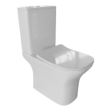 Унитаз-компакт WAVE CITY прям.вып. безободковый., 2х кноп., сид.полипр., микролифт