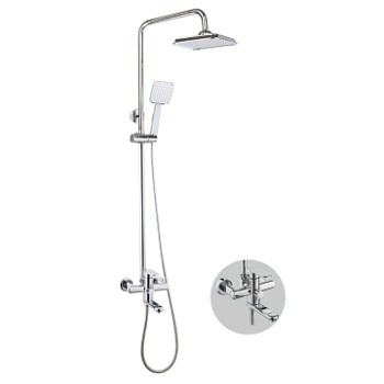 Смеситель для ванны со штангой и тропическим душем Accoona (8395) (н/н)