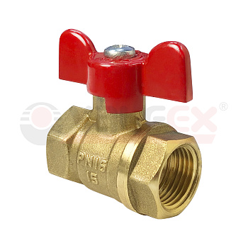 Кран шаровый     1/2" г/г лат. (11Б27фт1М) бабочка VALFEX (РАСПРОДАЖА)