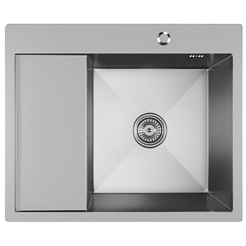 Мойка нерж врезная 600х500х200 правая САТИН (сифон) (ф551876) MIXLINE