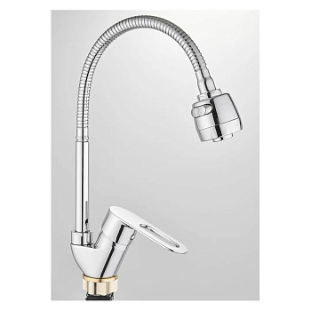 Смеситель для кухни POTATO одноруч. (58240N) с гибким изливом силумин,гайка