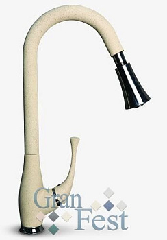 Смеситель для кухни GRANFEST /3773/ d40 с выдвижным изливом, песочный