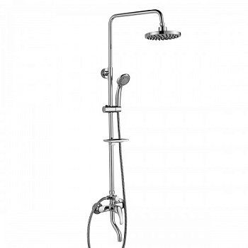Смеситель для ванны со штангой и тропическим душем ROSSINKA (A35-46) одноруч. латунь