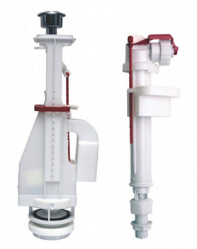 Арматура кнопка хром с ниж. подводкой 2-х кн.пласт.штуцер ALCAPLAST (Чехия) SA08S