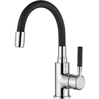 Смеситель для умывальника LEDEME одноруч. (1399-2) черный, латунь,d35, гайка