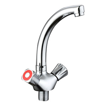 Смеситель для кухни Казань 2руч. кер, (590126) латунь, гайка