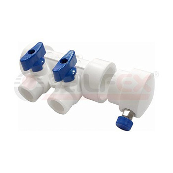 Коллектор ПП 40-20 на 2 выхода с кранами