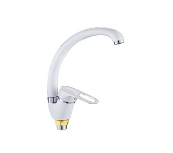 Смеситель для кухни POTATO одноруч. (5925-7) бок. белый, силумин, гайка