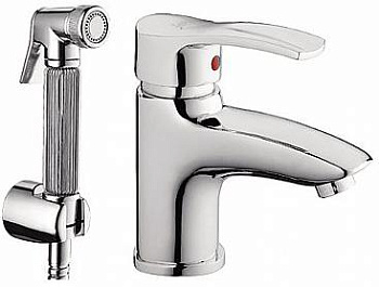 Смеситель для умывальника LEDEME одноруч. (1264) с гиг.лейкой латунь