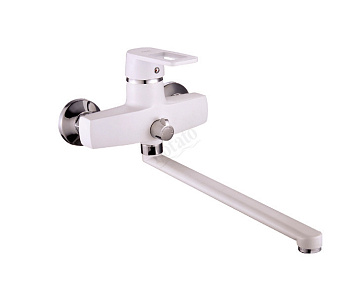 Смеситель для ванны POTATO одноруч (2230-7) белый, силумин, d40, L30см. 